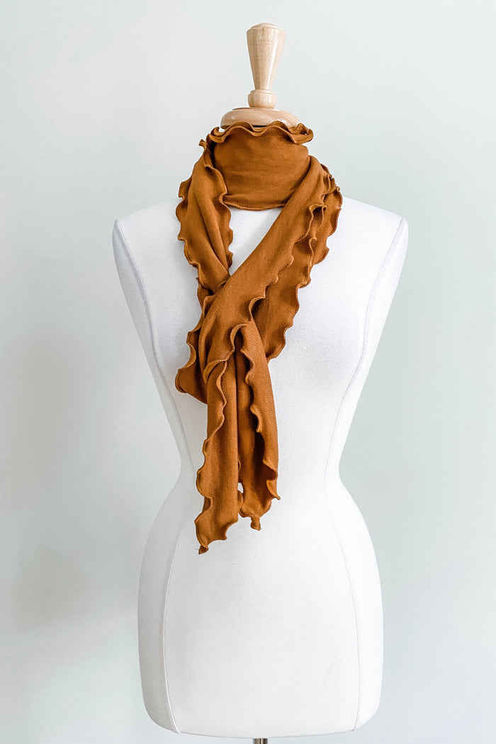 Scalloped Sash Belt in Cinnamon Infinity Knit from Diane Kroe