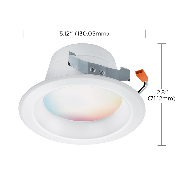 LED Recessed Downlight Satco S11285 Starfish Wi-Fi 4" LED RGBW White Recessed Retrofit Downlight Satco