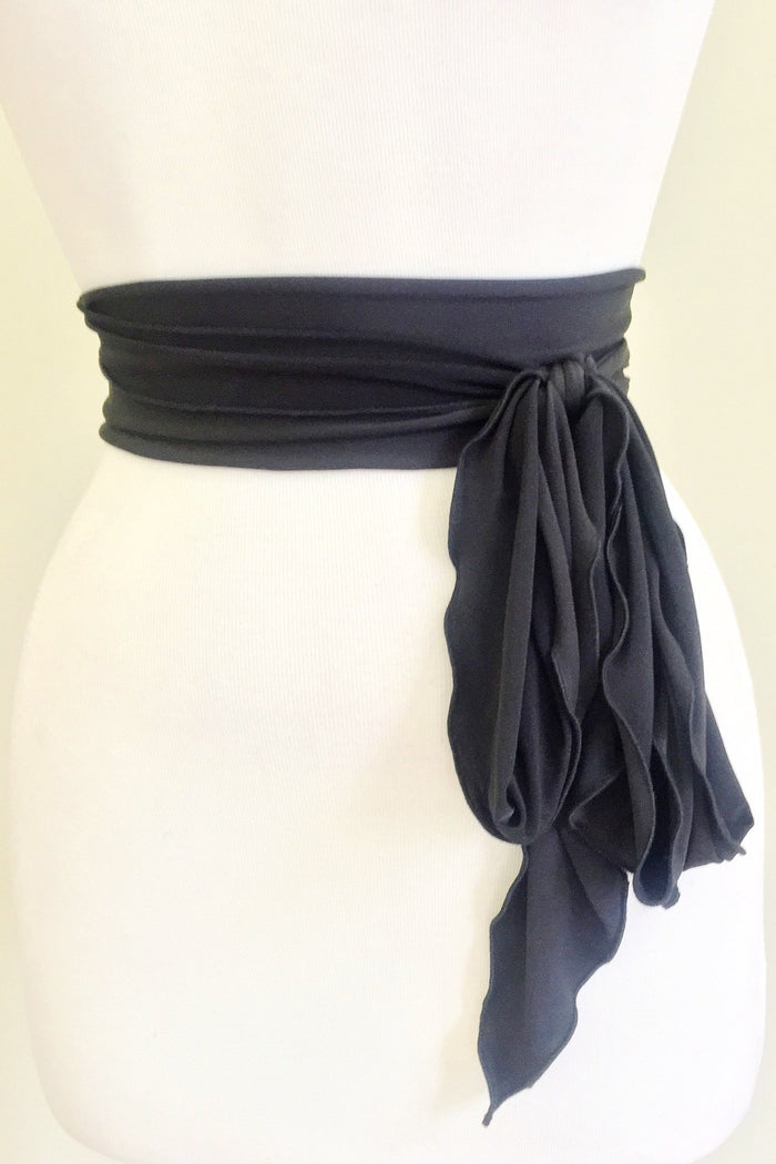 Diane Kroe - Scalloped Versatile Sash Belt (Black)
