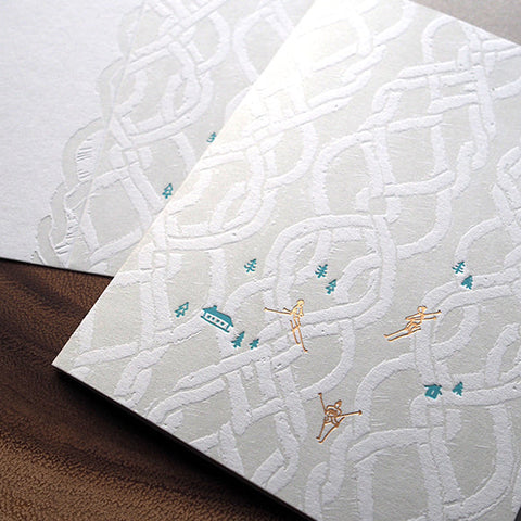 Scented Letterpress Christmas Card  - warmth - yarn