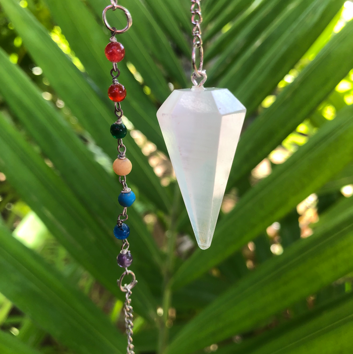 Selenite Chakra Pendulum