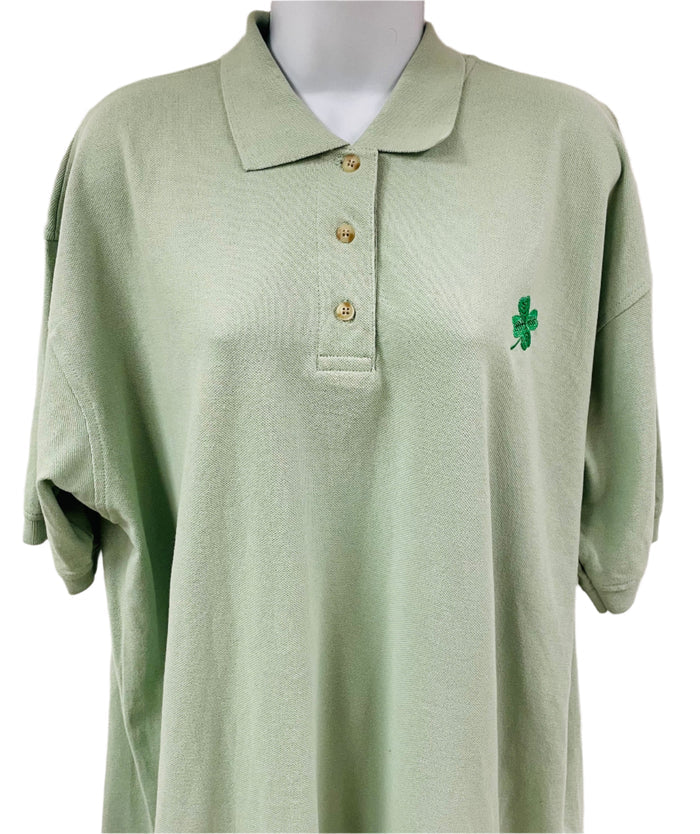 Shamrock on Sage Green Polo
