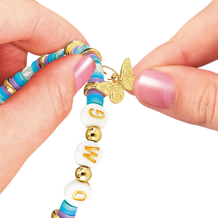 Shimmer â€˜n Sparkle Sparkling A-Z Fashion Bracelet Making Kit with Alphabet Beads for Kids