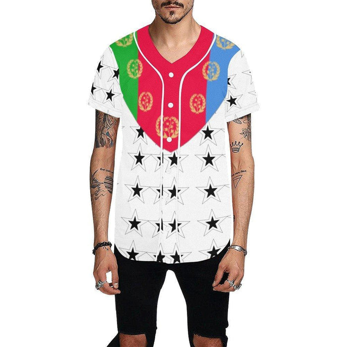 Shirts Mens Eritrean flag star v-neck  Baseball Jersey - Natna Shop