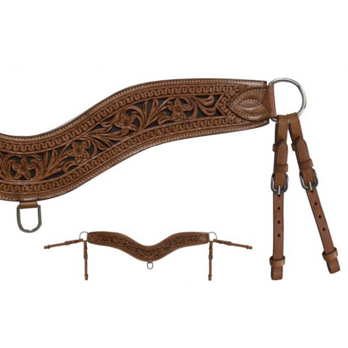 Showman Floral Tooled Tripping Collar
