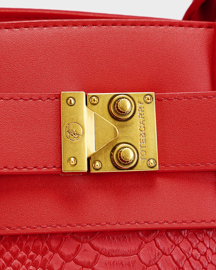 Signature Luxury Prosper Tote In Red