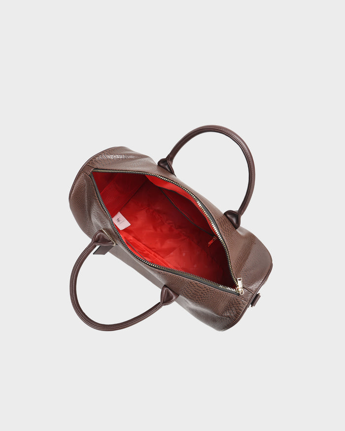 Signature Weekender Duffle Bag in Chocolate