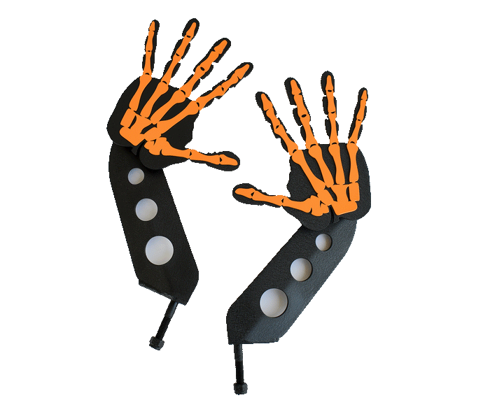 Skeleton Wave Mirror/Brackets PPE Offroad
