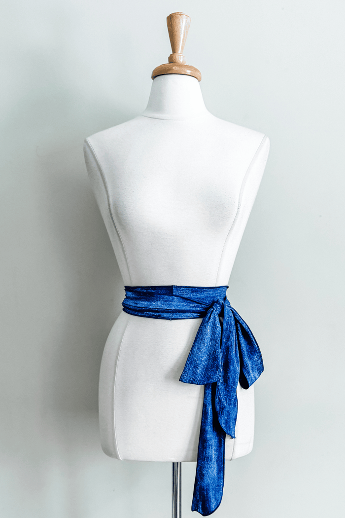 Diane Kroe Skinny Sash in Indigo Distressed
