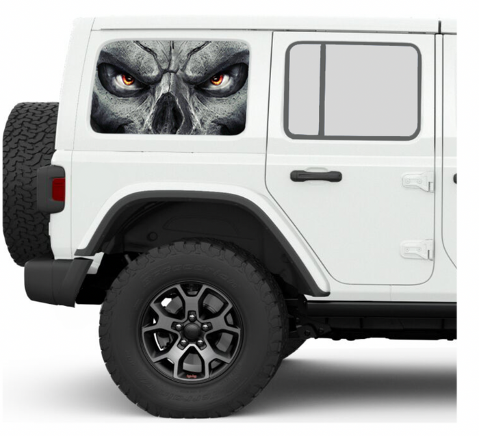Skull Face Side Windows Printed Vinyl Decal
