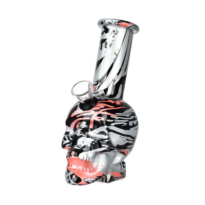 Skull Printed Design Glass Mini Water Pipe