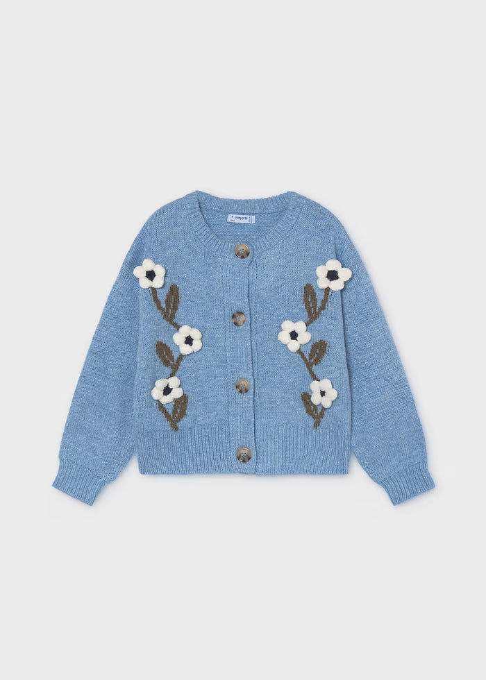 Sky Blue Floral Cardigan