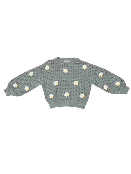 Soft Juniper Flower Sweater