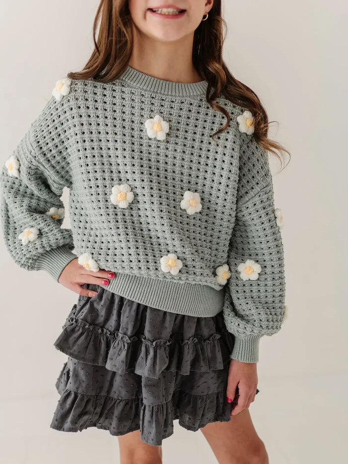Soft Juniper Flower Sweater