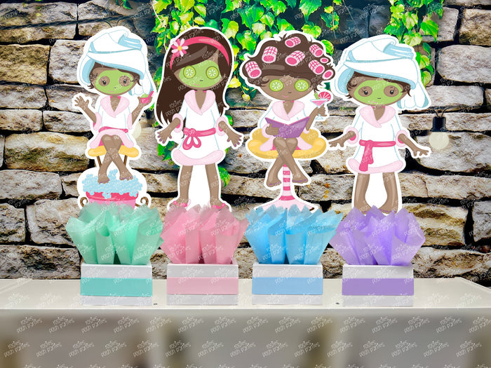Spa Day Theme | Bridesmaid Party | Bridal Shower Spa Day Party | Table Centerpiece Decoration SET OF 4