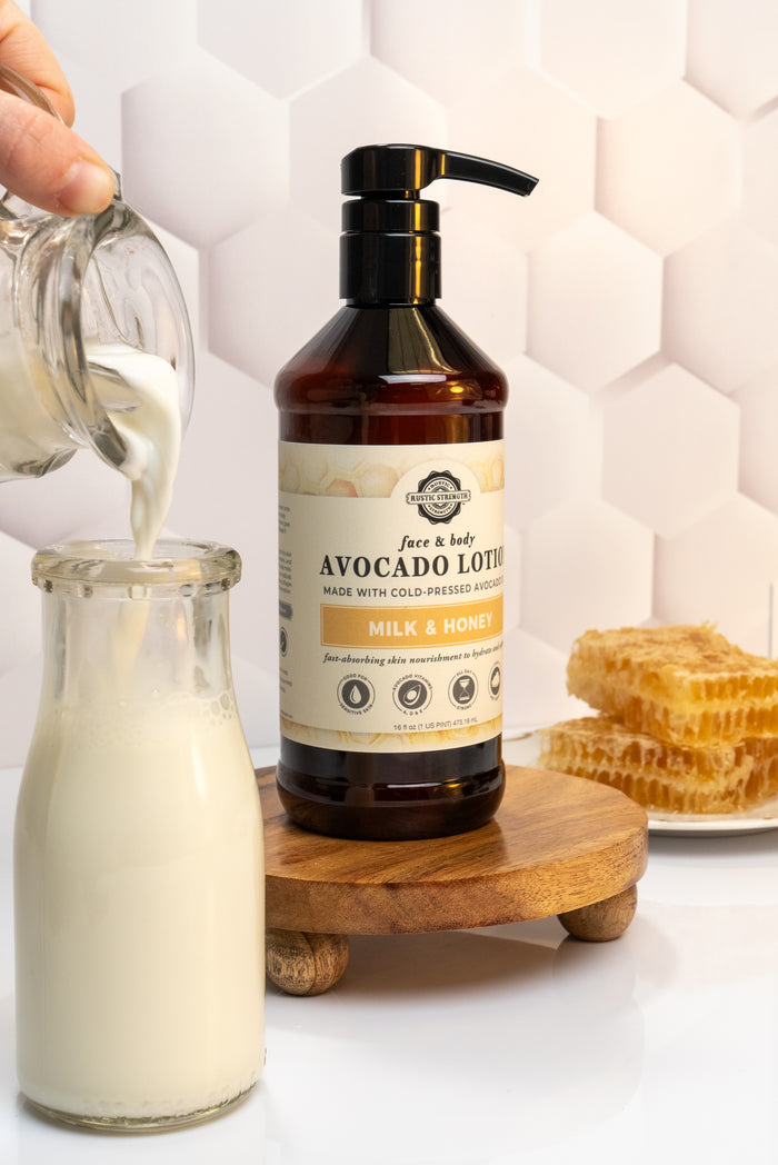 Rustic Strength, Avocado Lotion, 16oz, Plastic, Milk & Honey