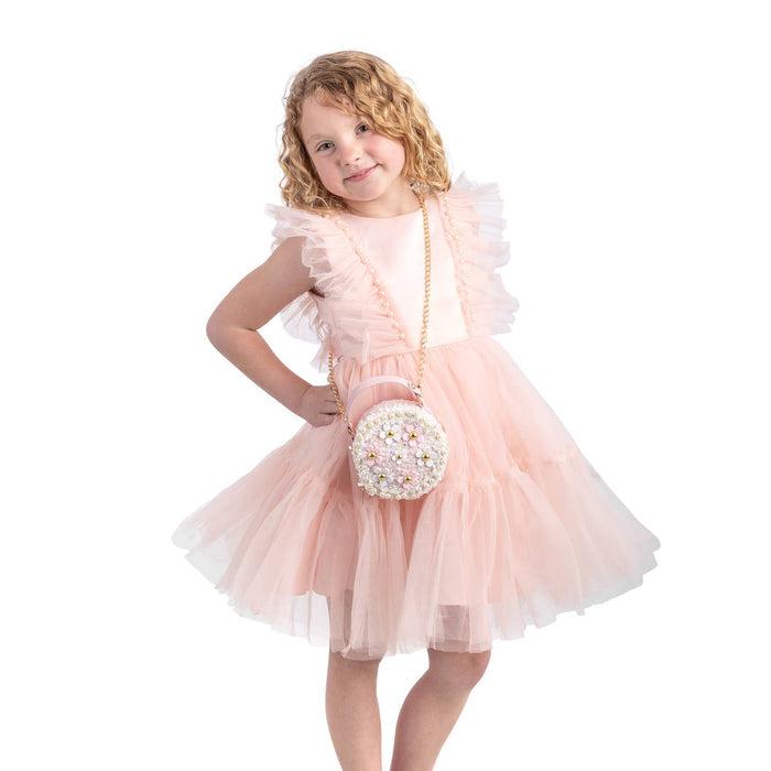 Spring Easter Mini Girls Kids Flower Tweed Purse Crossbody