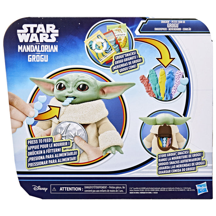 Star Wars Snackin’ Grogu Action Figure 6.5-Inch Toy with 6 Pretend Snacks