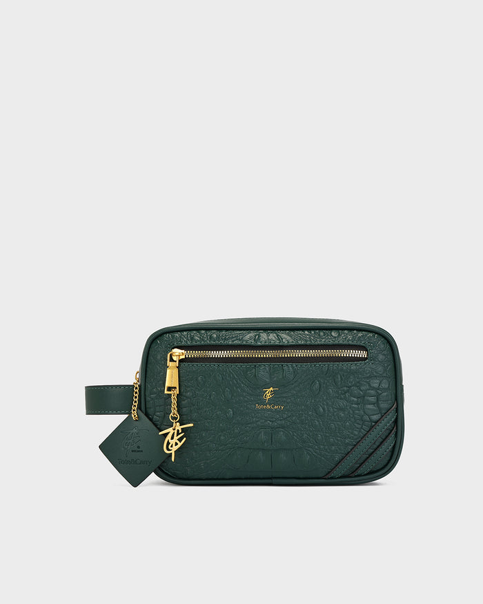 Statement Essential Toiletry Bag in Emerald Green