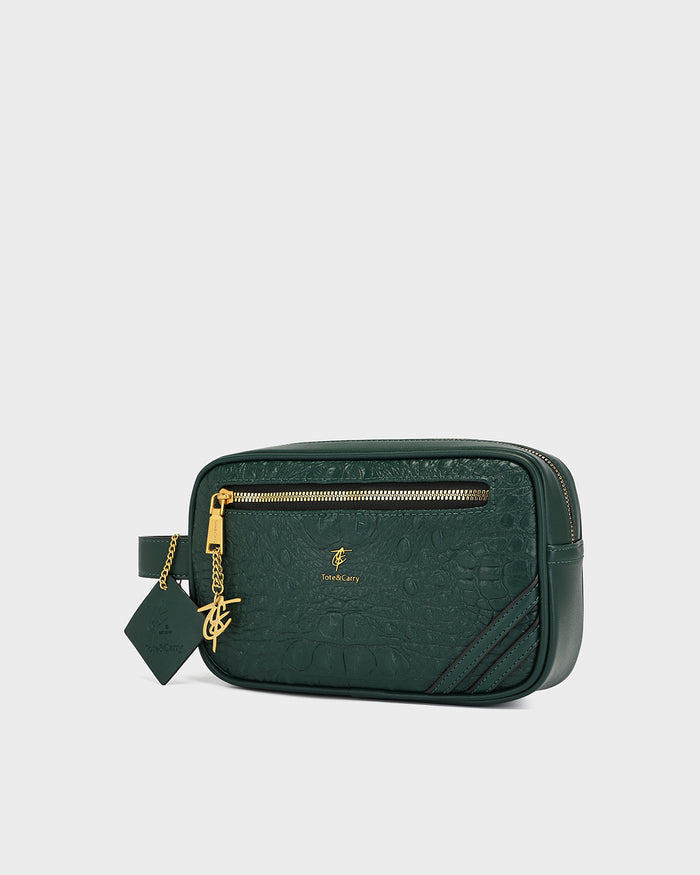 Statement Essential Toiletry Bag in Emerald Green