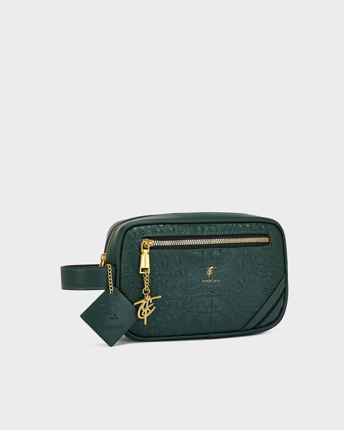 Statement Essential Toiletry Bag in Emerald Green