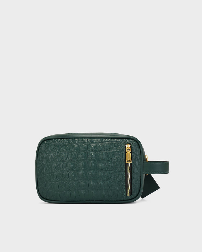 Statement Essential Toiletry Bag in Emerald Green