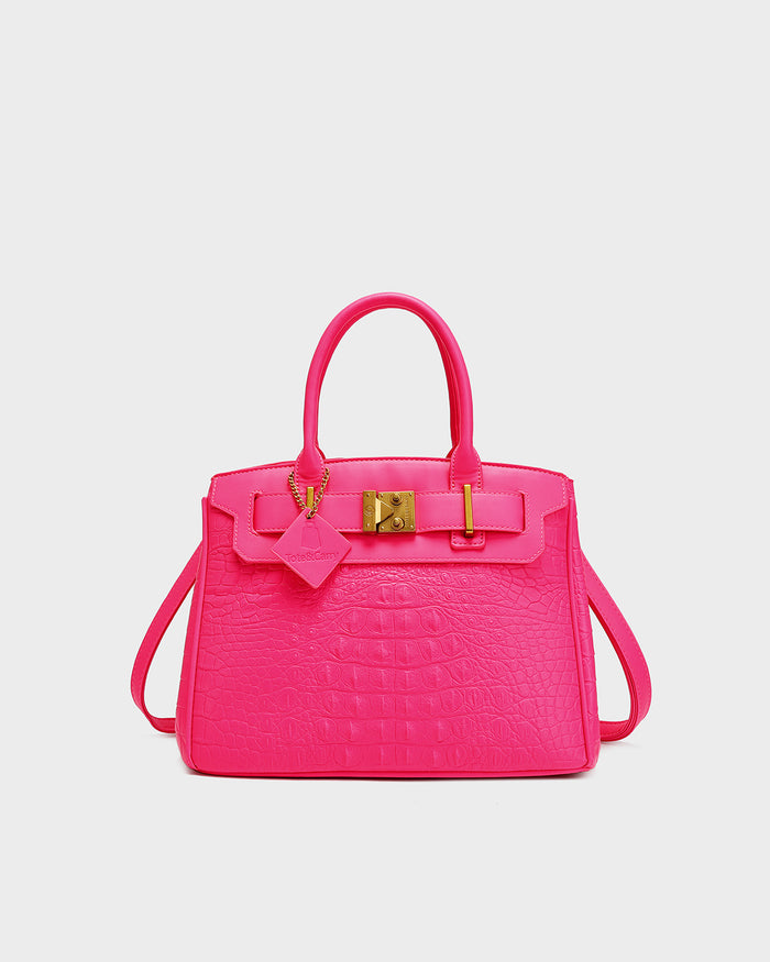 Statement Luxury Prosper Tote In Neon Pink