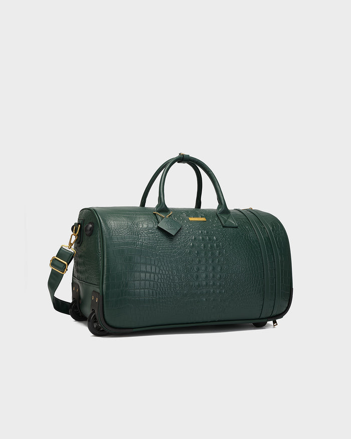 Statement Rolling Duffle Bag in Emerald Green