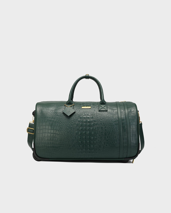 Statement Rolling Duffle Bag in Emerald Green