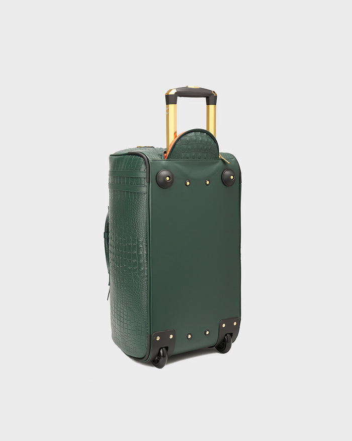 Statement Traveler Rolling Duffle Set in Emerald Green