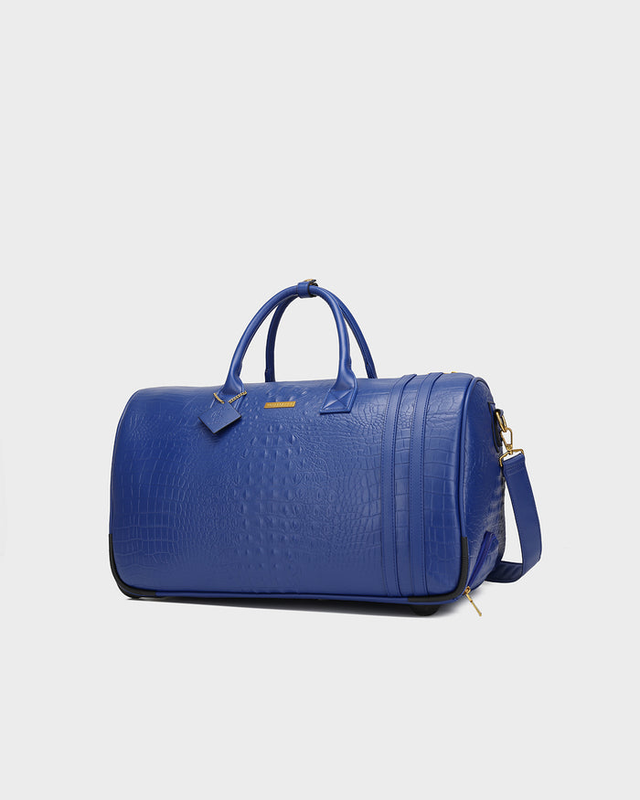 Statement Traveler Rolling Duffle Set in Royal Blue