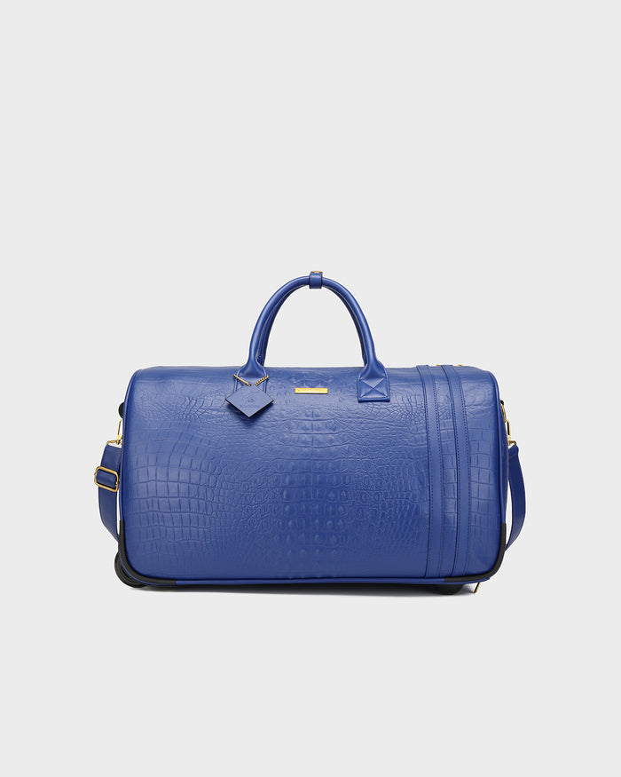 Statement Traveler Rolling Duffle Set in Royal Blue
