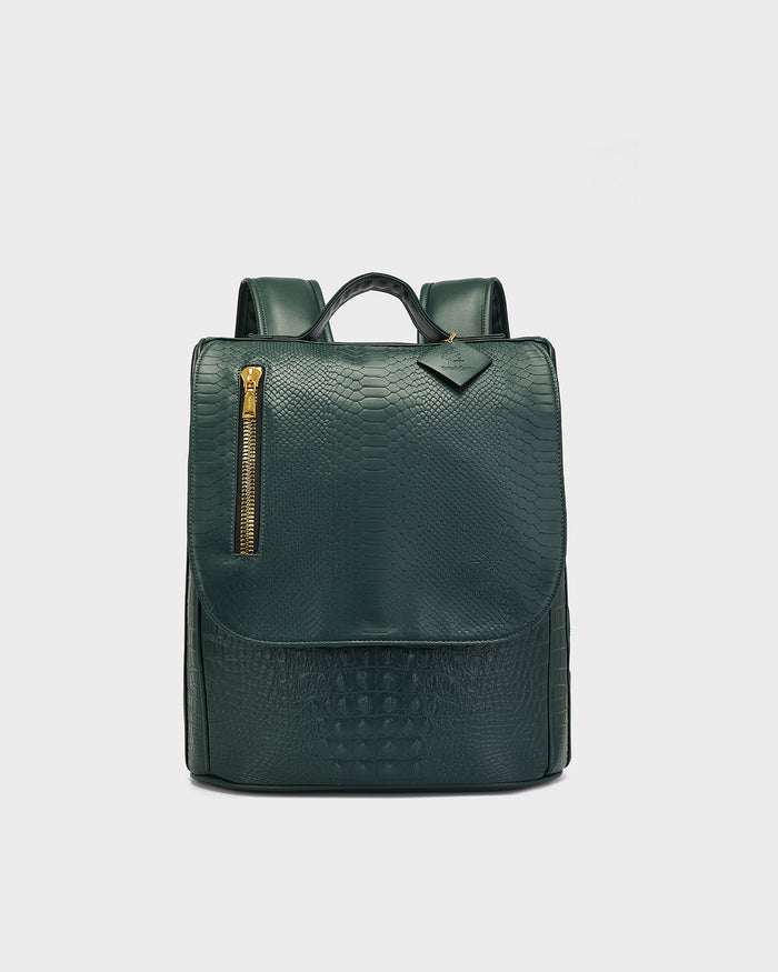 Statement Weekender Backpack in Emerald Green