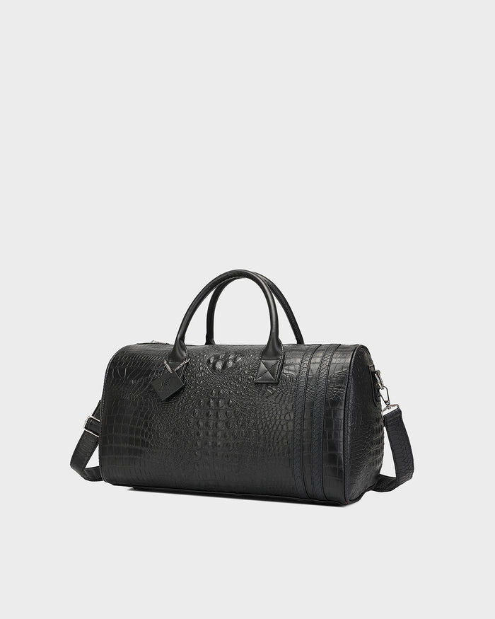Statement Weekender Duffle Bag in Black