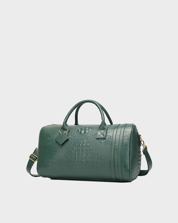 Statement Weekender Duffle Bag in Emerald Green