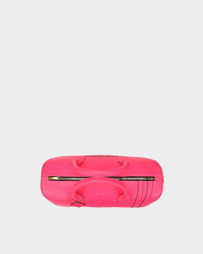 Statement Weekender Duffle Bag in Neon Pink