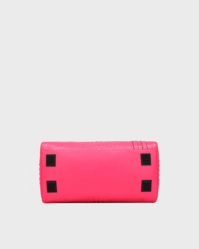 Statement Weekender Duffle Bag in Neon Pink