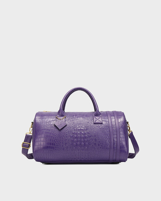 Statement Weekender Duffle Bag in Purple