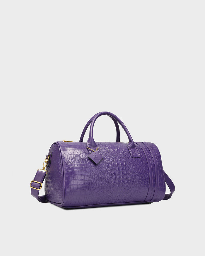 Statement Weekender Duffle Bag in Purple