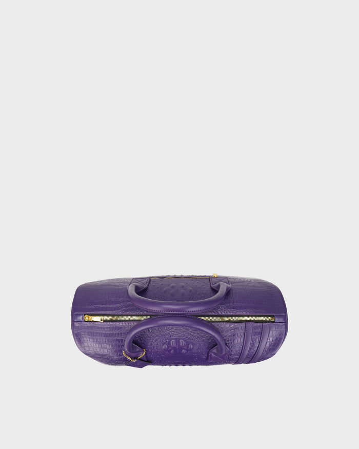 Statement Weekender Duffle Bag in Purple