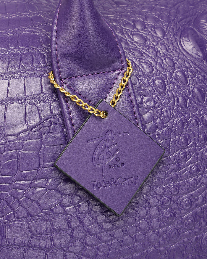 Statement Weekender Duffle Bag in Purple