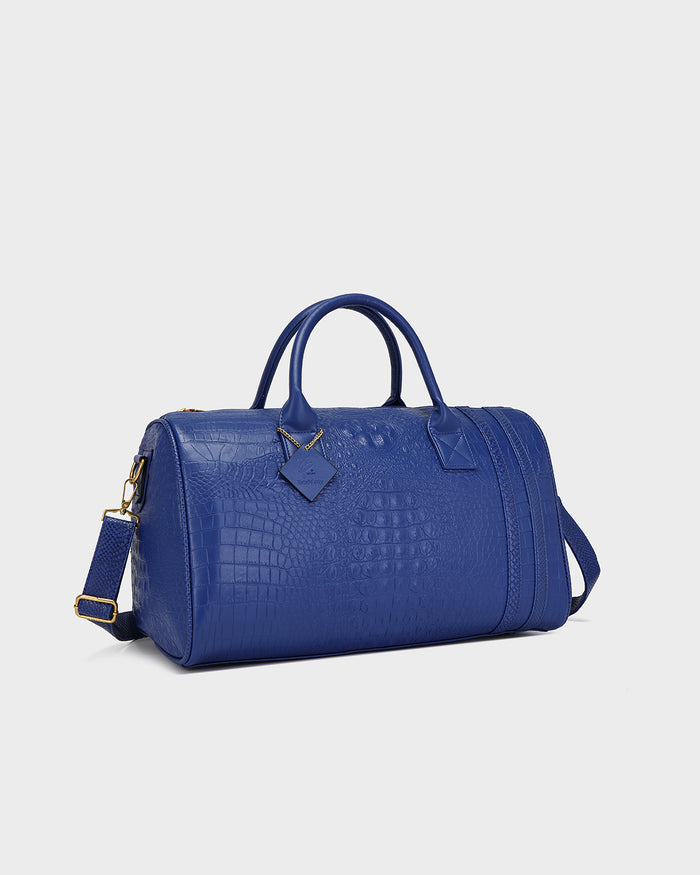 Statement Weekender Duffle Bag in Royal Blue
