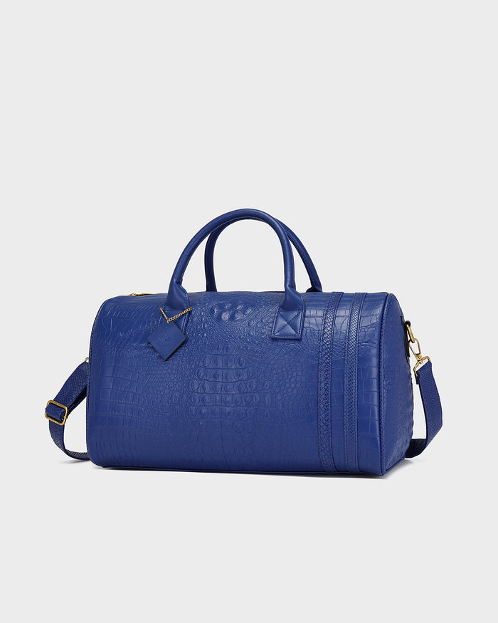 Statement Weekender Duffle Bag in Royal Blue
