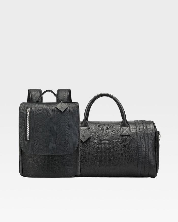 Statement Weekender Travel Set in Black