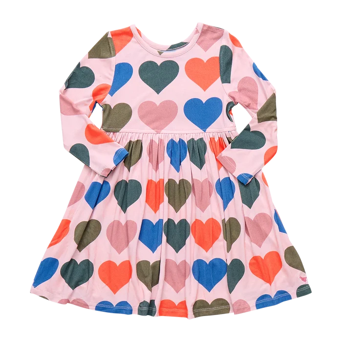 Steph Dress Pink Oversized Hearts