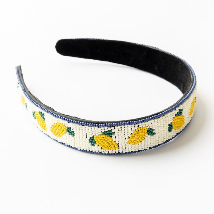 Stevie Lemons Beaded Headband Yellow Headband