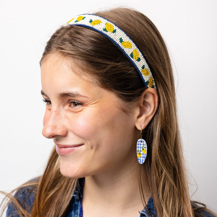 Stevie Lemons Beaded Headband Yellow Headband
