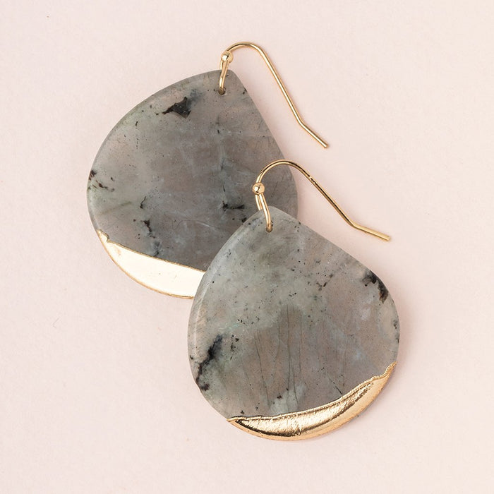 Stone Dipped Teardrop Earring