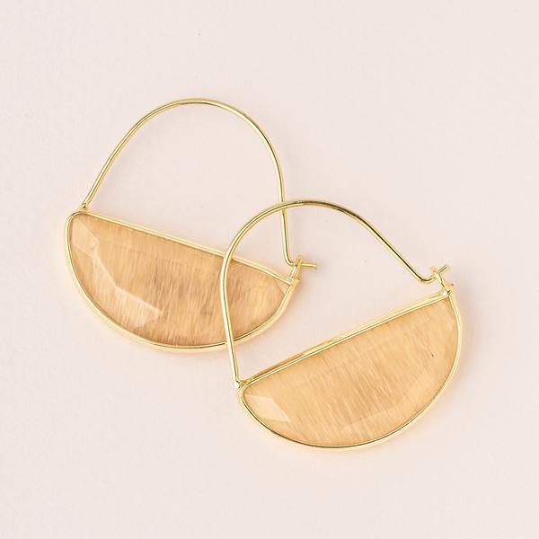 Stone Prism Hoop Earrings