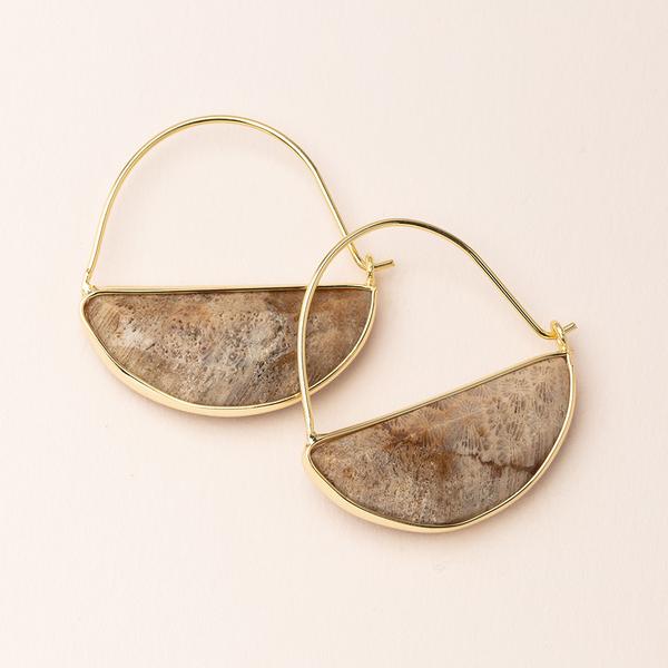 Stone Prism Hoop Earrings